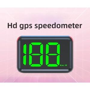 차량용 X1 GPS HUD 속도계 KMH MPH 대형 글꼴 OBD 플러그 앤 플레이 헤드업 화이트 그린 라이트 경고