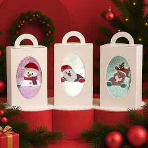 [하프클럽/]송월 크리스마스프점프 타올 셀프포장 1매 선물세트(화이트손잡