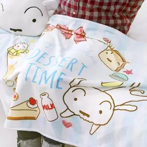 짱구 디저트타임 블랭킷-흰둥이/후드/기내/무릅/겨울/다요/담료/비행기/사무실/여행/항공/덮는/포근한