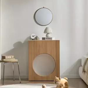 히트가구 C1383 원형 화장대 벽거울 세트 2colors