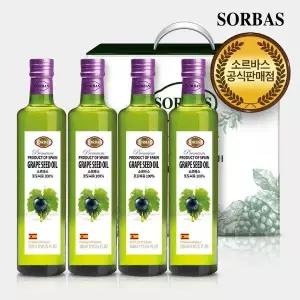 소르바스 포도씨유 500ml 4병 오일선물세트
