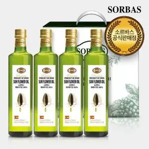 소르바스 해바라기유 500ml 4병 오일선물세트