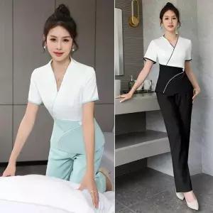 피부관리사 유니폼 상하 세트 마사지샵 미용실 에스테틱