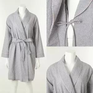 [와코루] 가볍고 통기성좋은 요루면 체크패턴 여성 샤워가운 로브가운 WRB2513W