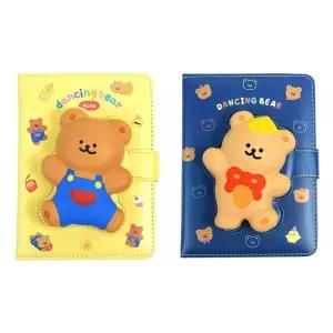 학생노트 일러스트노트 디자인노트 양장노트 캐릭터노트 귀여운 자석 댄싱베어 스퀴시 다이어리