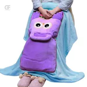 굿포머스 부엉이 쿠션담요(퍼플) 차량용쿠션담요