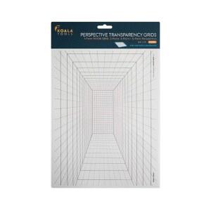 [미국배송] 코알라 도구 | 원근감 그리드 투명 시트(4인용 버라이어티 팩) - 8.5인치 X 11인치 오버헤드 프로젝터 및 라이트 박스 스케치 드로잉을 위한 트레이싱 필름