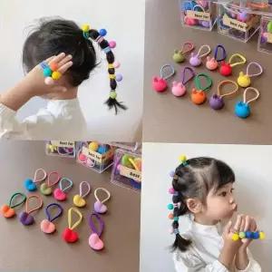 귀여운 파스텔컬러 캐릭터 방울헤어끈 머리끈