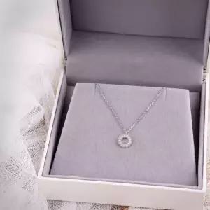 [셀러에이드]시후주얼리 실버925 시뮬럿다이아 원형 포인트 목걸이 SS230N