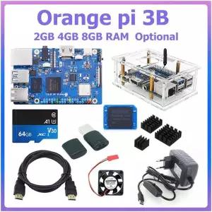 오렌지 파이 3B 8GB 4GB 2GB RAM RK3566 쿼드 코어 64비트 WiFi5BT 5.0 기가비트 LAN 포트 옵션 케이스 EMM