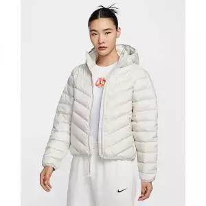 나이키 스포츠웨어 윈드푸퍼 여성 써마 핏 후드 패딩 - 라이트 본/세일 HV5106-072