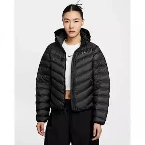 나이키 스포츠웨어 윈드푸퍼 여성 써마 핏 후드 패딩 - 블랙/세일 HV5106-010