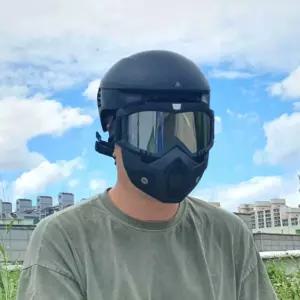 바이크 고글 방풍 라이 딩 스키 더 아웃도어 분리형 마스크 미러실버