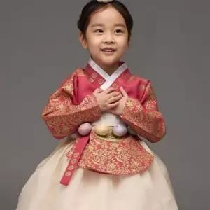 (다올)한복 중전 홍아당 날개베이지 남아여아 아동유아한복