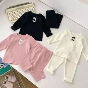 [하프클럽/]꼬마리본 여아동 골지 긴팔 실내복 205911