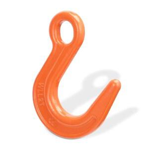 대형 개구부가 있는 Lero 4409파운드(2톤) 안전 팅 후크, 장비 팅, 항만 운송, 건설 작업을 위한 G80 합금 강철 크레인 1팩, 주황색