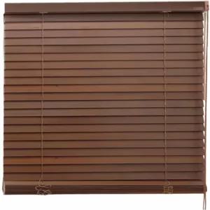 나비톡 브라운 포플러 우드 베네시안 블라인드 34인치 W x 60인치 L 7D 가정 및 사무실용 수평 창문 그늘막