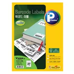 Printec 바코드 라벨 스티커 직사각 라벨지 27칸 레이저 잉크 프린터 겸용