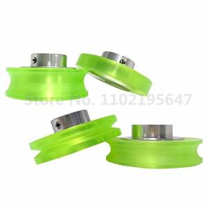 로터리 인코더 계량기 휠 알루미늄 합금 및 PU 고무 U V H 타입 구멍 둘레 200mm 6mm