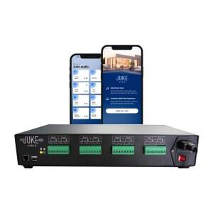 Juke-8: 8존 멀티룸 앰프 | 내장 음악 스트리밍 및 무선 앱 제어 | 8개의 오디오 소스 동시 지원 | 전체 홈 오디오 시스템 | Airplay 2, Spotify Connect, Bluetooth