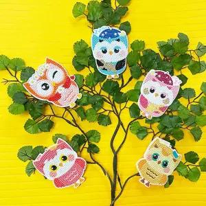 부엉이 칼라비즈 보석십자수 열쇠고리 키링 어르신미술 문화센터 취미키트 유아만들기