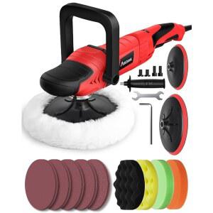 [미국배송] AVID 파워 자동차 버퍼 폴리셔 가변 속도 1000-3500 RPM 6개 6인치 및 7인치 백플레이트가 있는 로터리 왁스 키트 디테일링 연마 왁싱을 위한 1200W 폴리셔