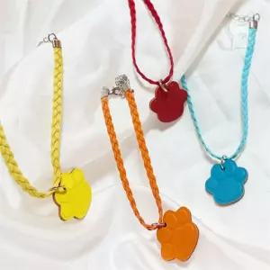 서지스토어 가죽 포우 매시 목걸이 강아지이름표 강아지이름목걸이