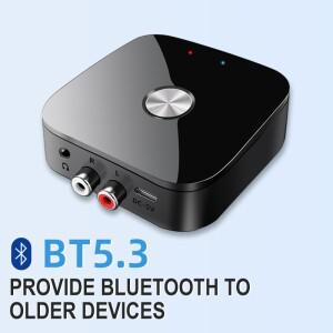 Bluetooth 호환 RCA 수신기 5.3 aptX HD 3.5mm 잭 Aux 무선 어댑터 TV 용 음악 BT5.0 스피커 호환 오디오