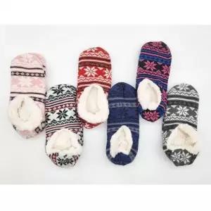 ( )EA 눈꽃 양털 논슬립 덧신 랜덤 3켤레 겨울 실내 보온