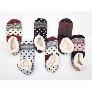 ( )EA 도트 양털 논슬립 덧신 랜덤 3켤레 겨울 실내 보온