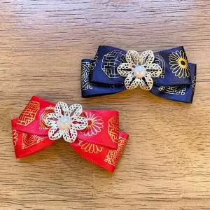 [콩심팥심]강아지 한복 댕기 헤어핀 1P 추석 설날 족두리 소품 한복악세서리