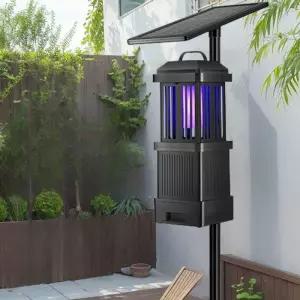 야외 벌레 퇴치기 실외 램프 업소용 트랩 태양광 무선 블랙026