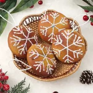 쿠키마을 트리 오너먼트 4p세트(눈고로케)