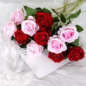 인테리어 조화 장미꽃 한송이 4color LM-0818