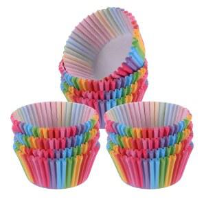 컵케이크 라이너 100팩, 표준 크기의 그리스 방지 베이킹 컵, 생일 파티, 결혼식, 홀리데이 축하를 위한 컬러풀 머핀 포장지