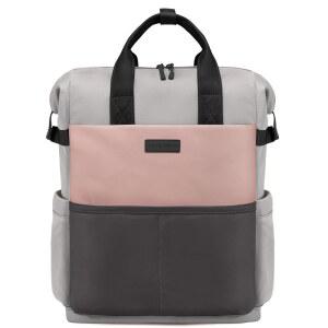 [미국배송] LOVEVUOK 여성용 노트북 백팩 15.6인치 직장 여행용 가방 가방 십대 소녀용 책가방 교사 간호사 비즈니스용 귀여운 컴퓨터 핑크 그레이