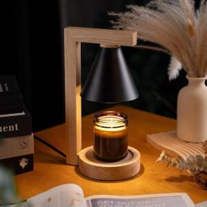 HANASS 캔들 워머 램프 - 단단한 나무가 있는 검은색 향 왁스용 디머블 멜터 큰 병 캔들과 호환되는 램프, 전구 2개 , MT2314