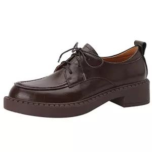 옥스포드 가죽신발 미들 가죽 통굽 단화 슈즈 글로스 롭 루크 미들힐 로퍼 옥스퍼드 존