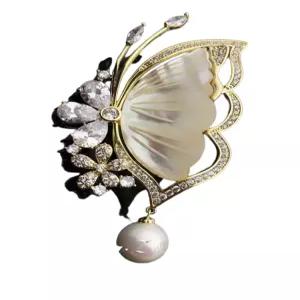 해수 진주 조개 브로치 진주장식 패션 액세서리