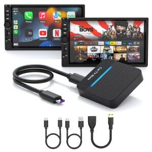 [포르르] Car TV Mate Pro & Wireless CarPlay HDMI 멀티미디어 어댑터, 2025년 새로운 화면 던지기용 Fire 스틱 컨버터 / 게임 머신 셋톱박스, 2016년부터 OEM 유선 차량 지원