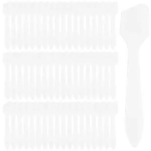 화장용 주걱 200개 플라스틱 스푼 일회용 미용 도구 다용도 DIY 믹싱 스킨케어 샘플링 왁싱 스크래핑