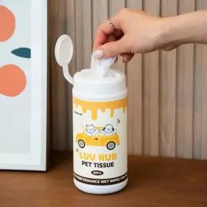 세븐펫 럽럽 펫티슈 라이트 강아지 고양이 반려동물 전용 물티슈 데일리 기본형 80매