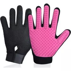 델로모 애완동물 그루밍 장갑 업그레이드 버전 향상된 255개 실리콘 팁 강아지와 고양이용 털 제거 목욕