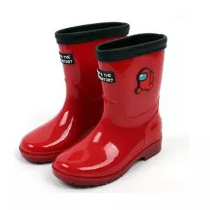 장화 어몽어스 PVC (레드) 아동 크루원 레인부츠 학생