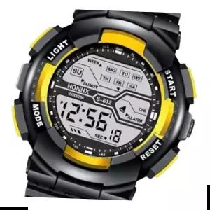 손목전자시계 전자시계 군대준비물 방수 밀리터리시계 HONHX 옐로우