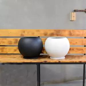 모던 수지 마블 단지 화분 20x24cm흙 옹기 주물럭 토분 식물 인테리어 도기 흑화분