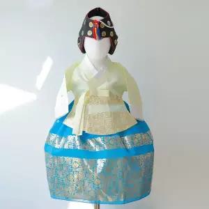 [보리보리/도담도담]녹수 청블루 당의 여아 유아 아기 돌 한복 백일-10호