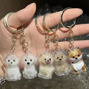 반려동물 털 보관 키링 투명 강아지 캡슐 반려견