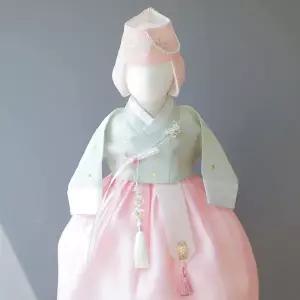 [보리보리/도담도담]수연 저고리 옥색 살구치마 여아 유아 아기 돌 한복 백일-10호