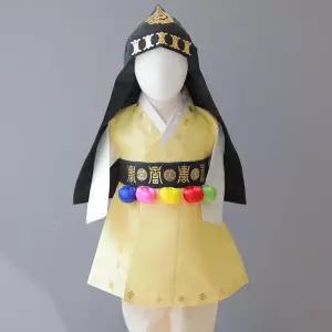 [보리보리/도담도담]천하 노랑 남아한복 곤색 유아 아기 전통 한복